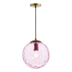 Ripple Single Pendant Bronze And Pink Glass
