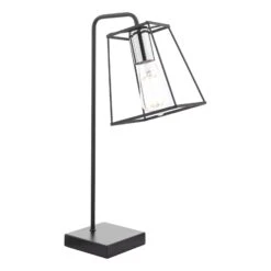 Tower Table Lamp Matt Black And Polished Chrome