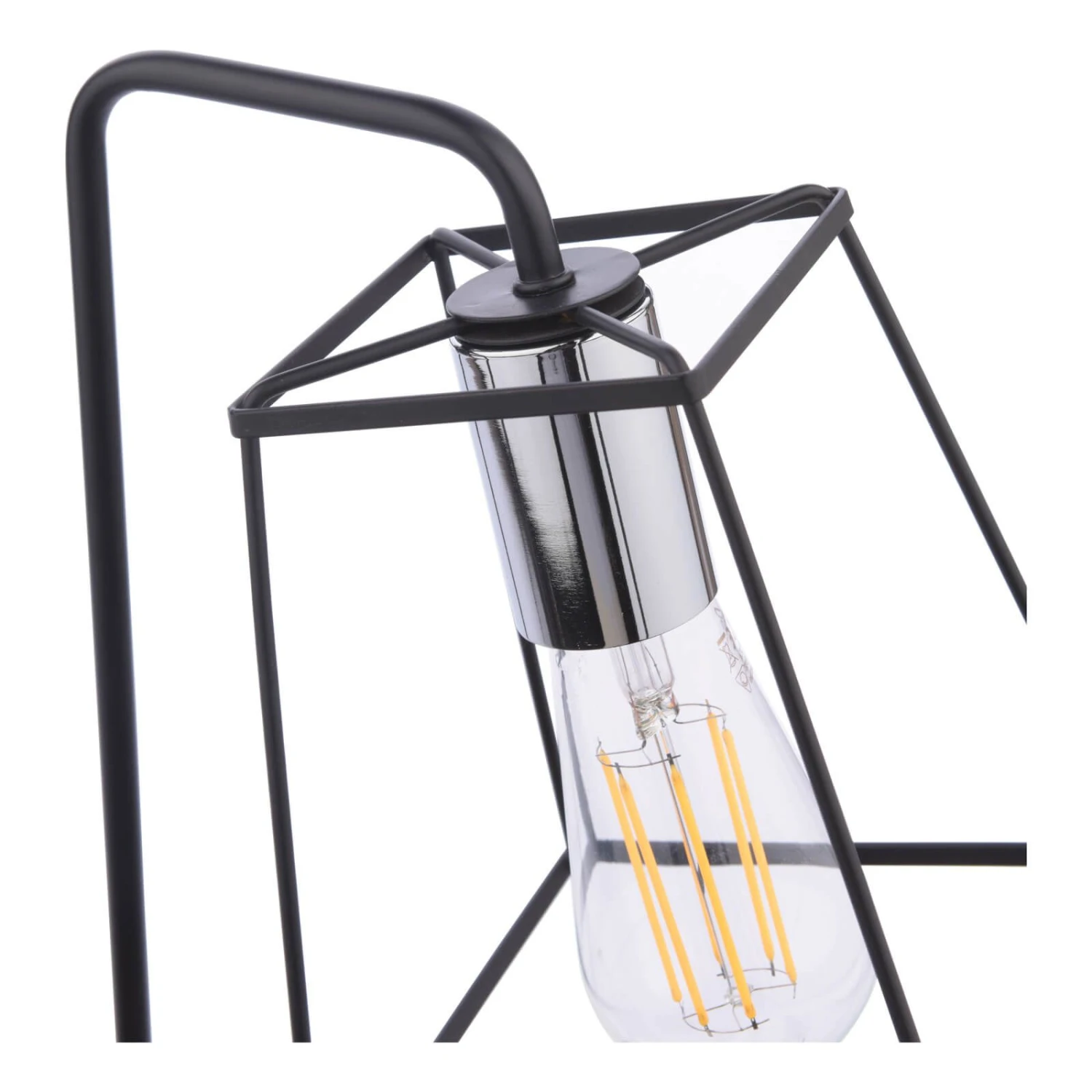 Tower Table Lamp Matt Black And Polished Chrome - Image 3