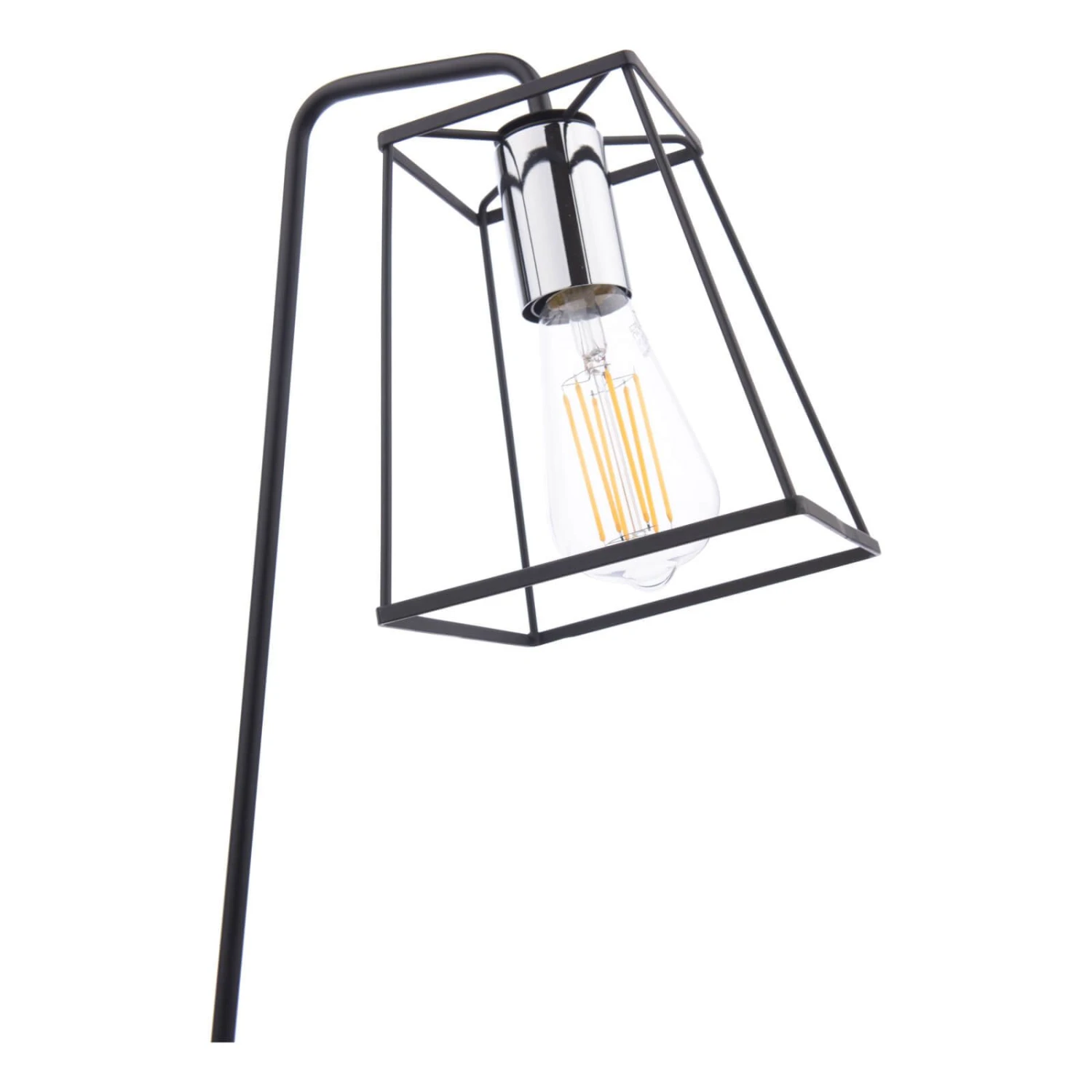 Tower Table Lamp Matt Black And Polished Chrome - Image 4