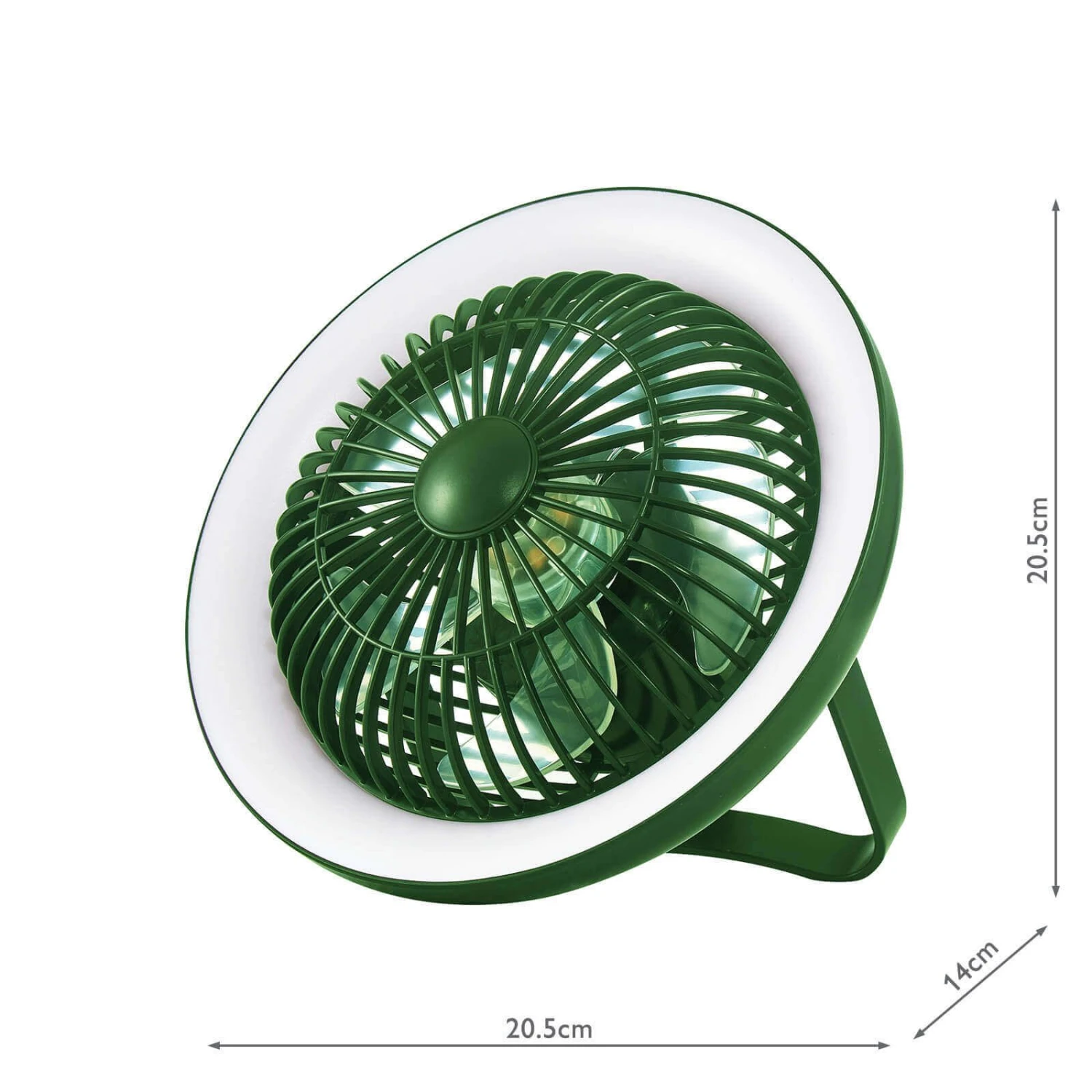 Turbo Rechargeable Desk Fan With Lamp Green LED - Image 2