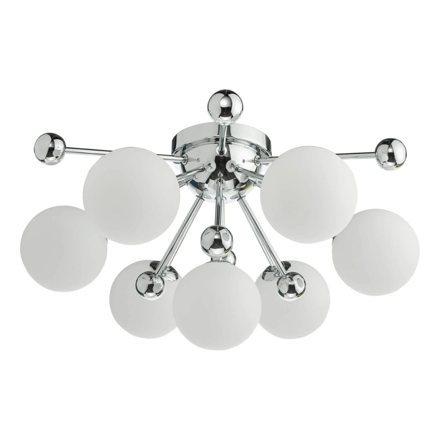 Ursa 7 Light Flush Polished Chrome And Opal Glass - Image 2
