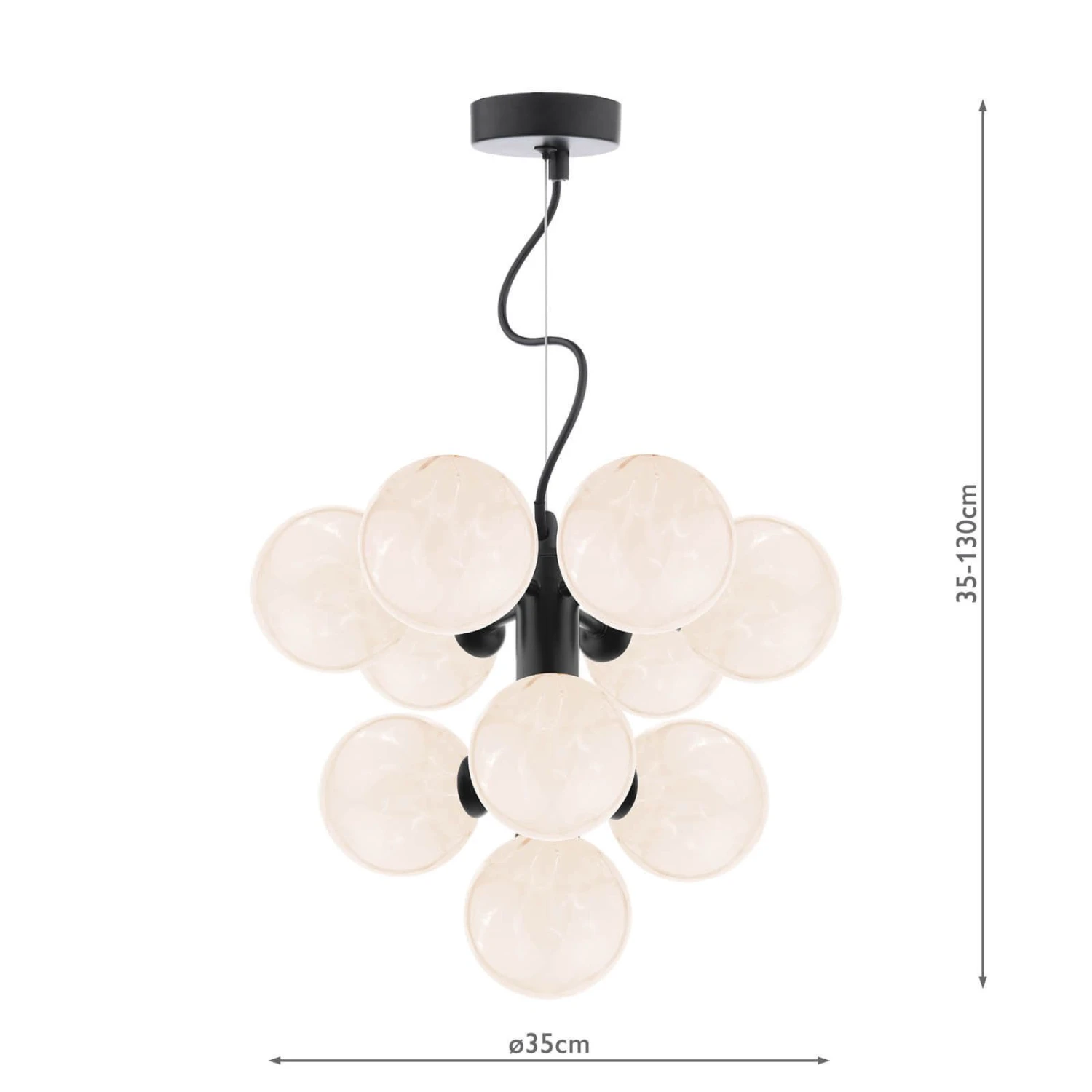 Vine 10 Light Pendant Satin Black - Image 2