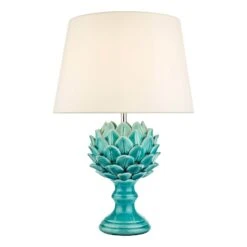 Violetta Table Lamp Blue Ceramic With Shade