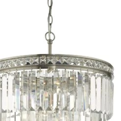 Vyana 4 Light 4 Tier Pendant Brushed Nickel And Crystal Droppers