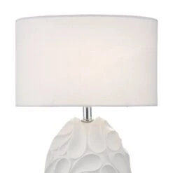 Zachary Oval Table Lamp White With Shade