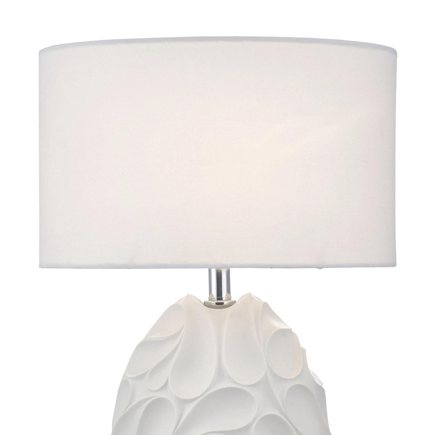 Zachary Oval Table Lamp White With Shade
