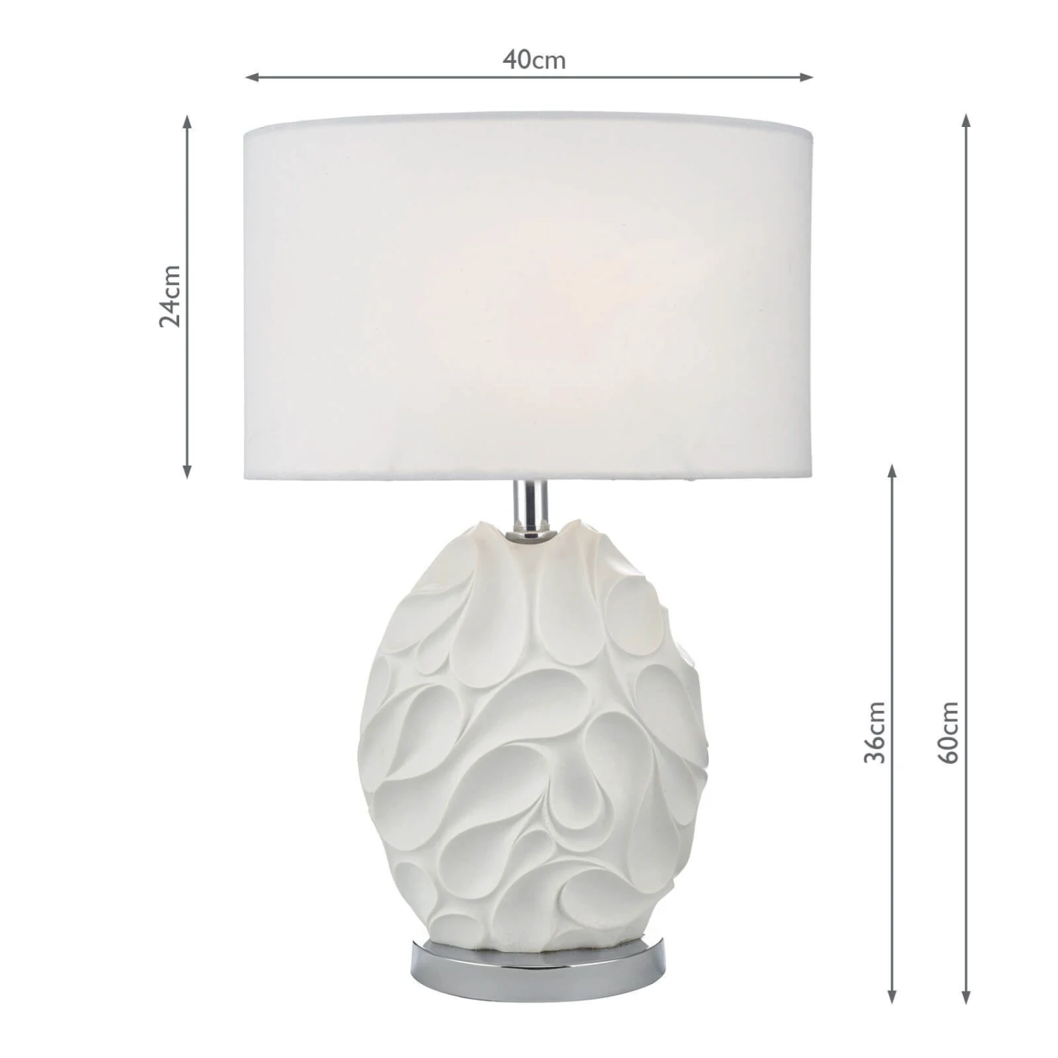 Zachary Oval Table Lamp White With Shade - Image 7