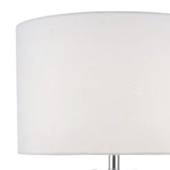 Zachary Round Table Lamp White With Shade