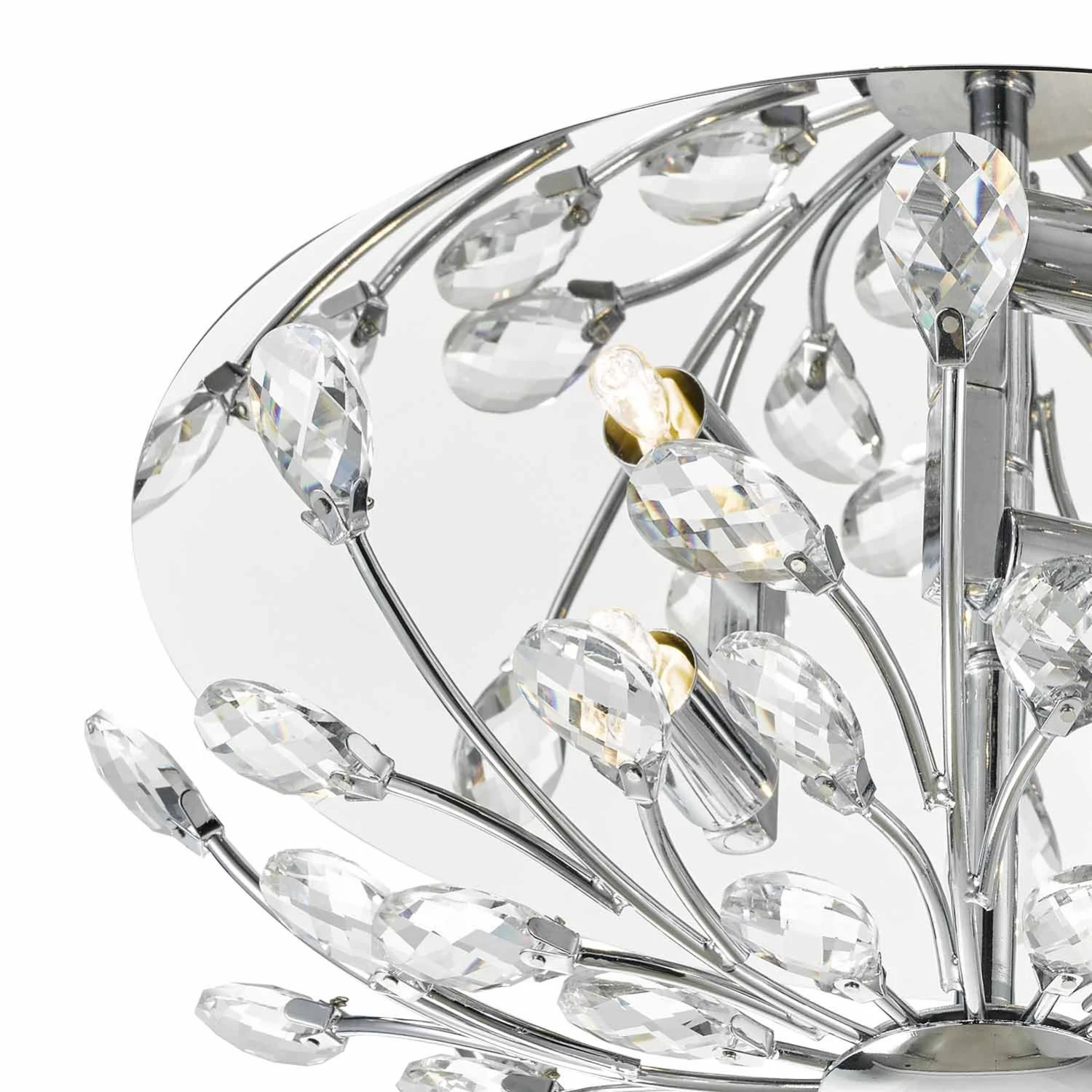 Zafir 3 Light Flush Polished Chrome Crystal - Image 2