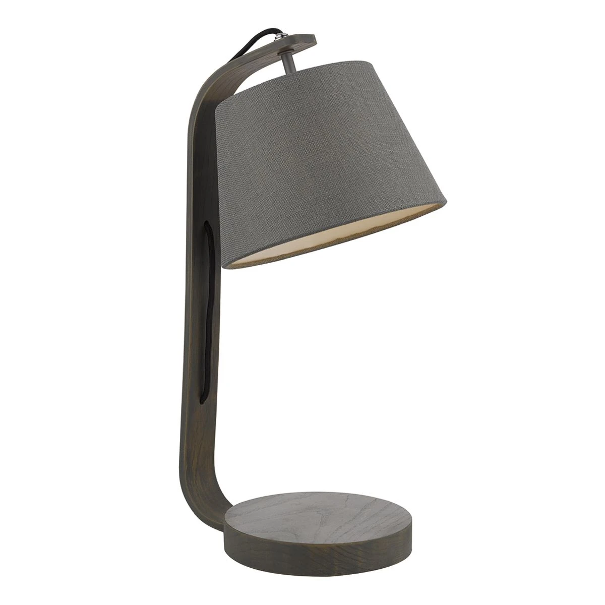 Zakara Table Lamp Grey Washed Wood With Shade - Image 3