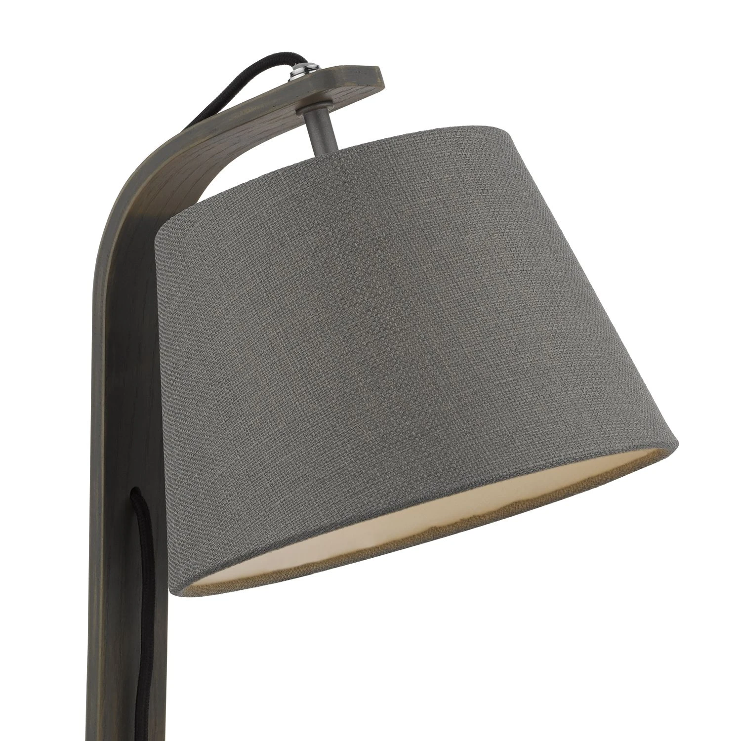 Zakara Table Lamp Grey Washed Wood With Shade - Image 2