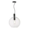 Zula 1 Light Single Pendant Black Clear Glass