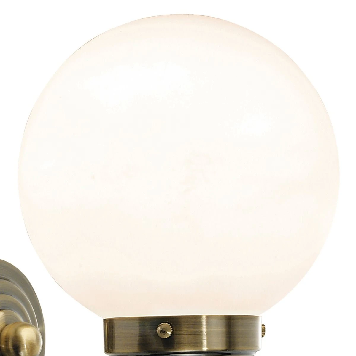 Barclay Bathroom Wall Light Antique Brass Opal Glass IP44 - Image 4