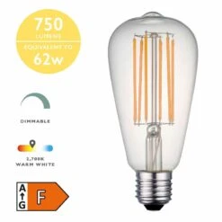 (Pack Of 5) LED Rustika Light Bulb (Lamp) ES/E27 7W 750LM