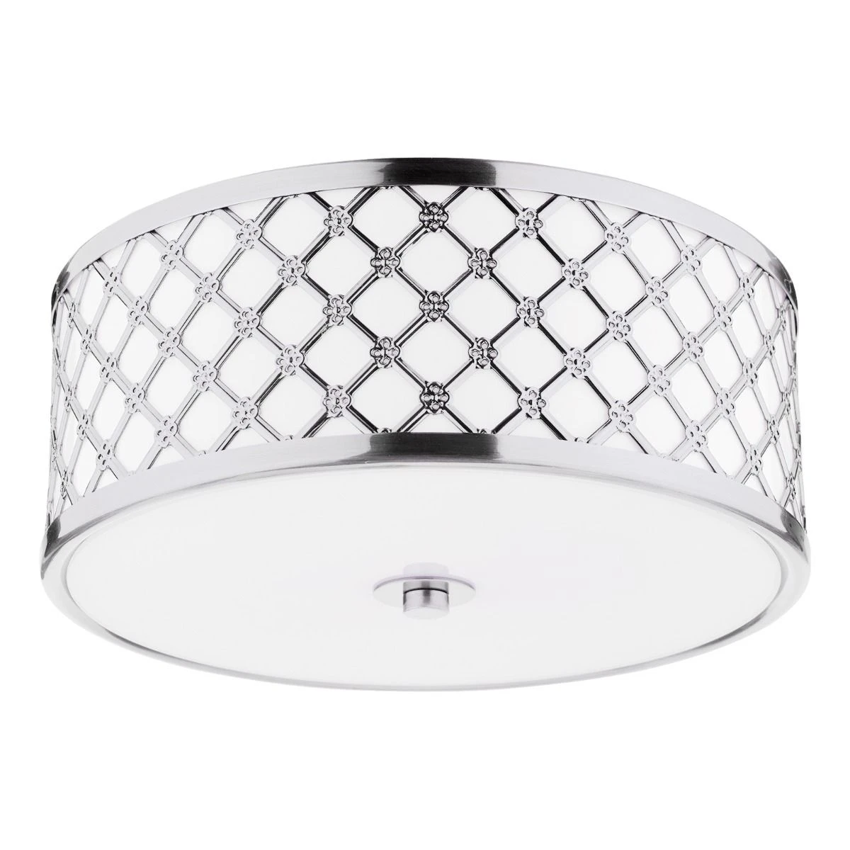 Civic Small 2 Light Flush Polished Chrome Frosted Glass