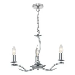 Elka 3 Light Pendant Satin Chrome
