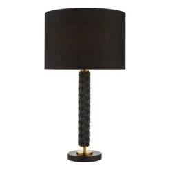 Emani Table Lamp Black Aged Gold With Shade