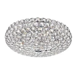 Frost 5 Light Flush Crystal Polished Chrome
