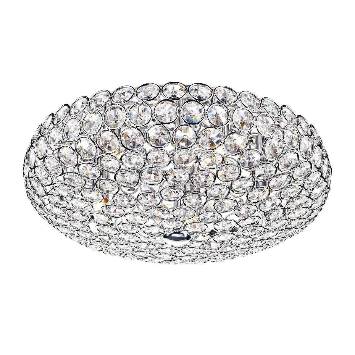 Frost 5 Light Flush Crystal Polished Chrome