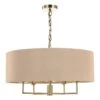 Jamelia 5 Light Shadelier Antique Brass Taupe Shade