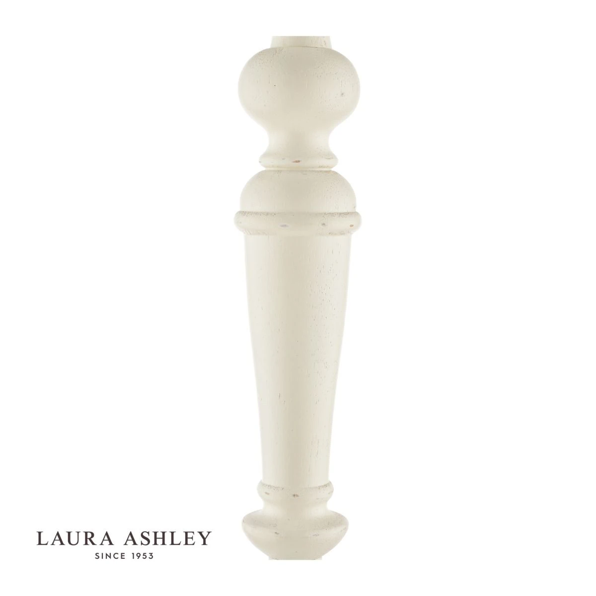 Laura Ashley Tate Wooden Table Lamp Distressed Off White Base Only - Image 3