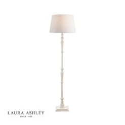 Laura Ashley Tate Wooden Floor Lamp Distressed Off White Base Only