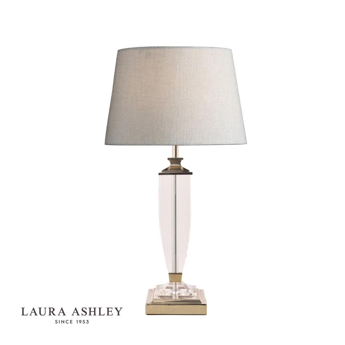 Laura Ashley Carson Medium Table Lamp Polished Nickel & Crystal Base Only - Image 2