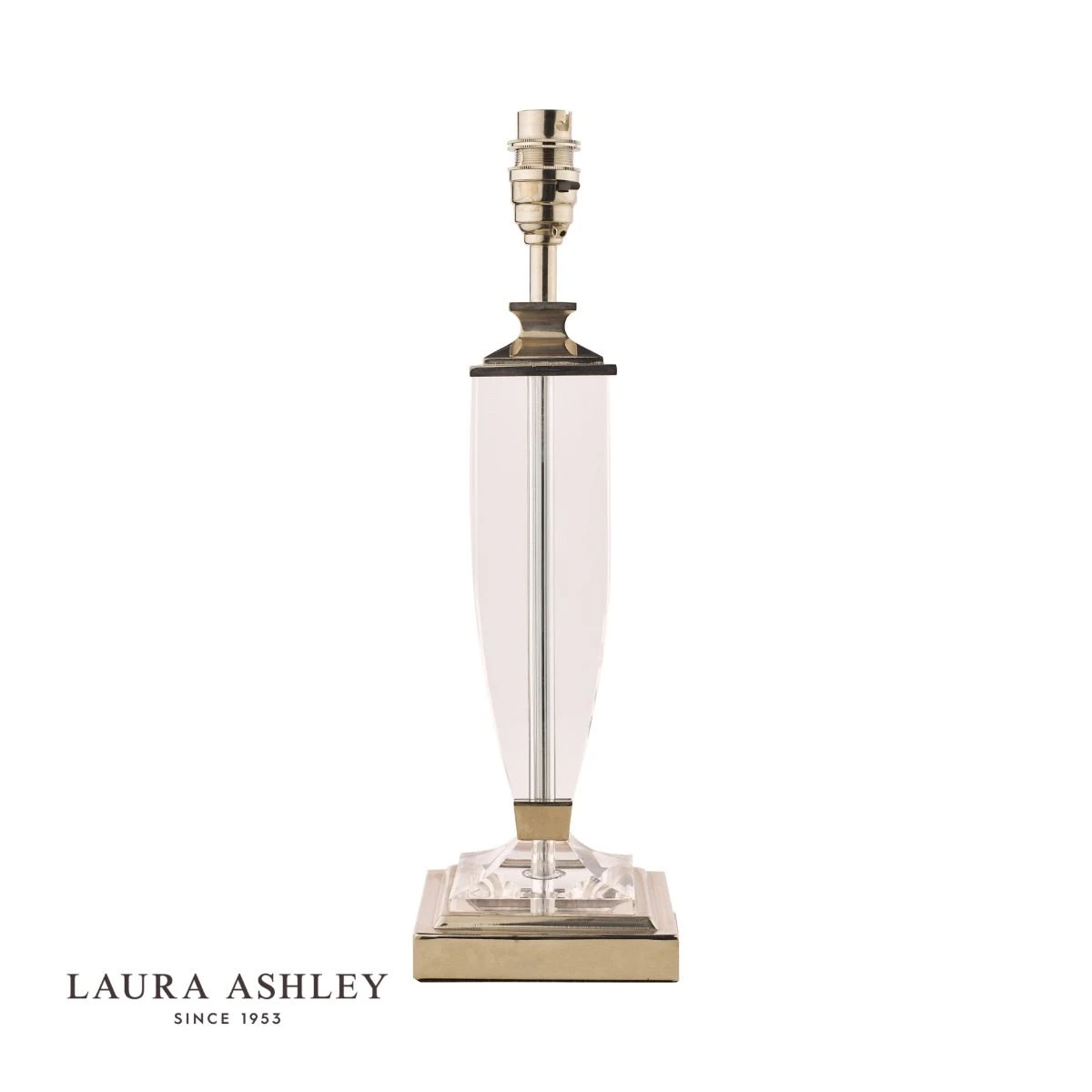 Laura Ashley Carson Medium Table Lamp Polished Nickel & Crystal Base Only - Image 3