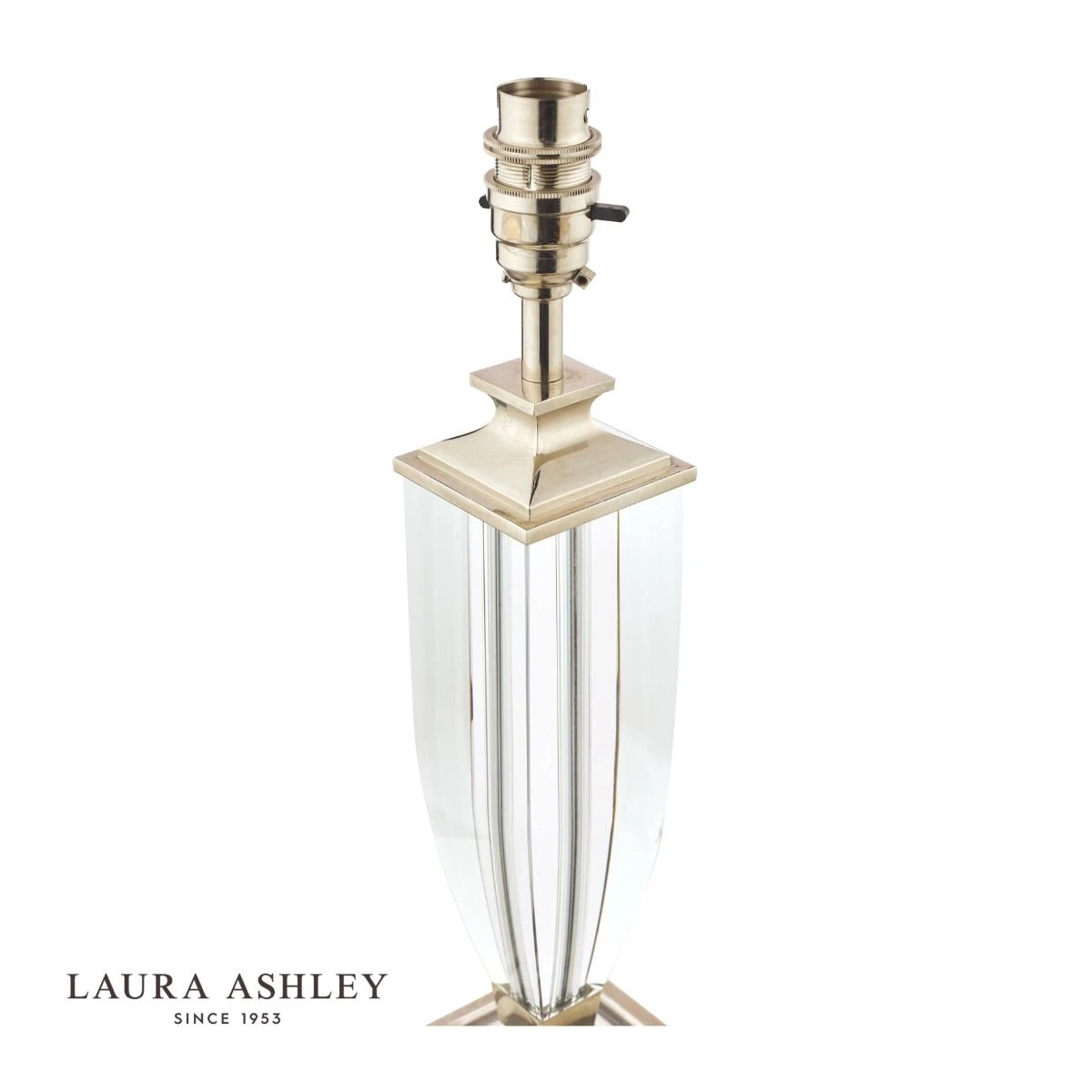 Laura Ashley Carson Medium Table Lamp Polished Nickel & Crystal Base Only - Image 4