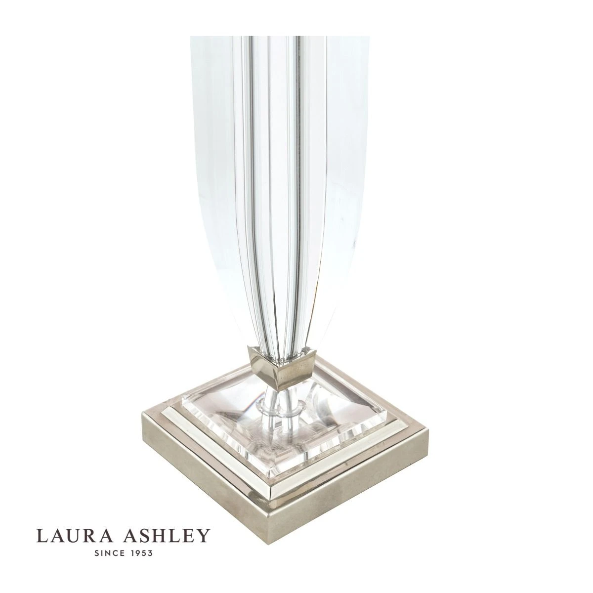 Laura Ashley Carson Medium Table Lamp Polished Nickel & Crystal Base Only - Image 5