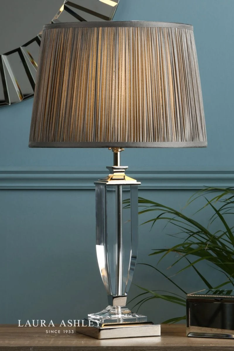 Laura Ashley Carson Medium Table Lamp Polished Nickel & Crystal Base Only - Image 6