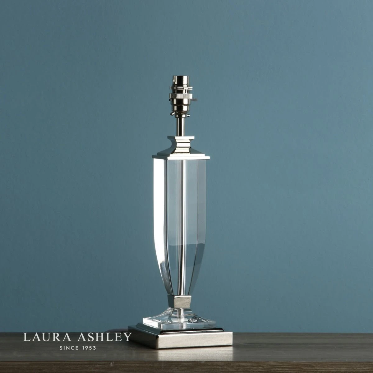 Laura Ashley Carson Medium Table Lamp Polished Nickel & Crystal Base Only - Image 7