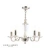 Laura Ashley Carson 5lt Chandelier Cut Glass & Polished Nickel