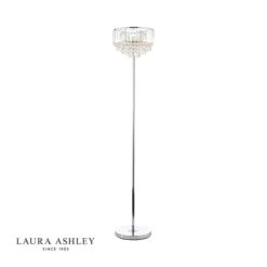 Laura Ashley Vienna 3lt Floor Lamp Crystal & Polished Chrome