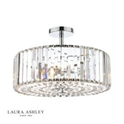 Laura Ashley Fernhurst 4lt Semi Flush Polished Chrome Glass