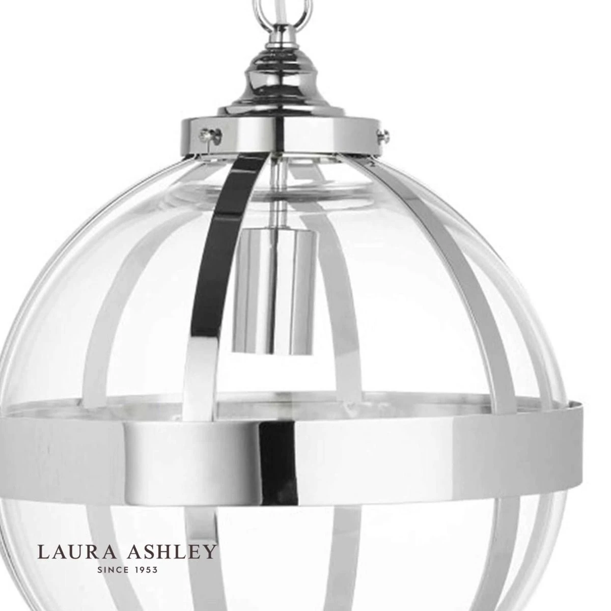 Laura Ashley Odiham Pendant Polished Nickel Glass - Image 2