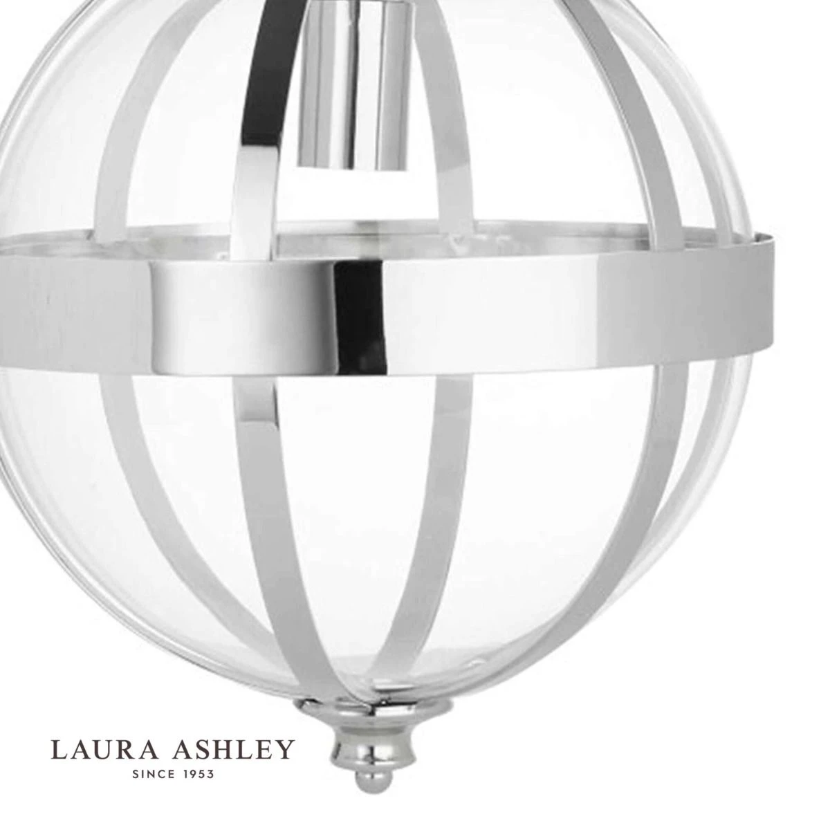Laura Ashley Odiham Pendant Polished Nickel Glass - Image 3