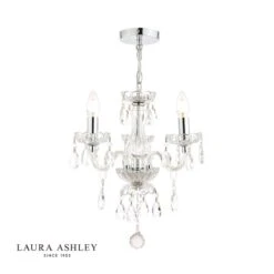 Laura Ashley Harriet 3 Light Crystal & Polished Chrome Chandelier