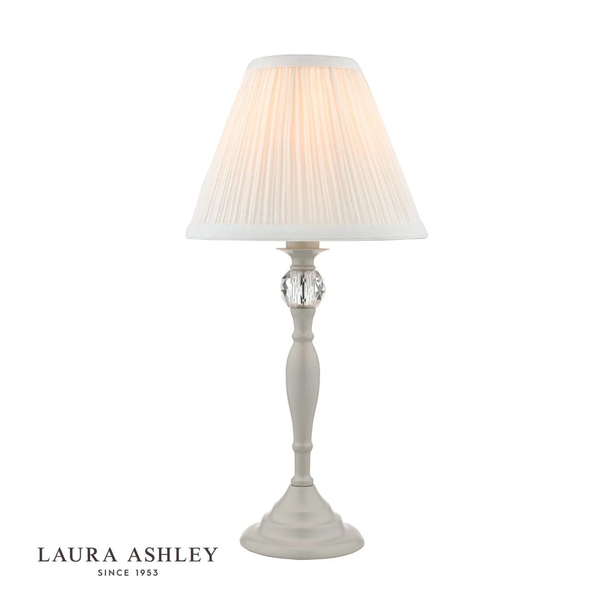 Laura Ashley Ellis Table Lamp Grey With Grey Shade
