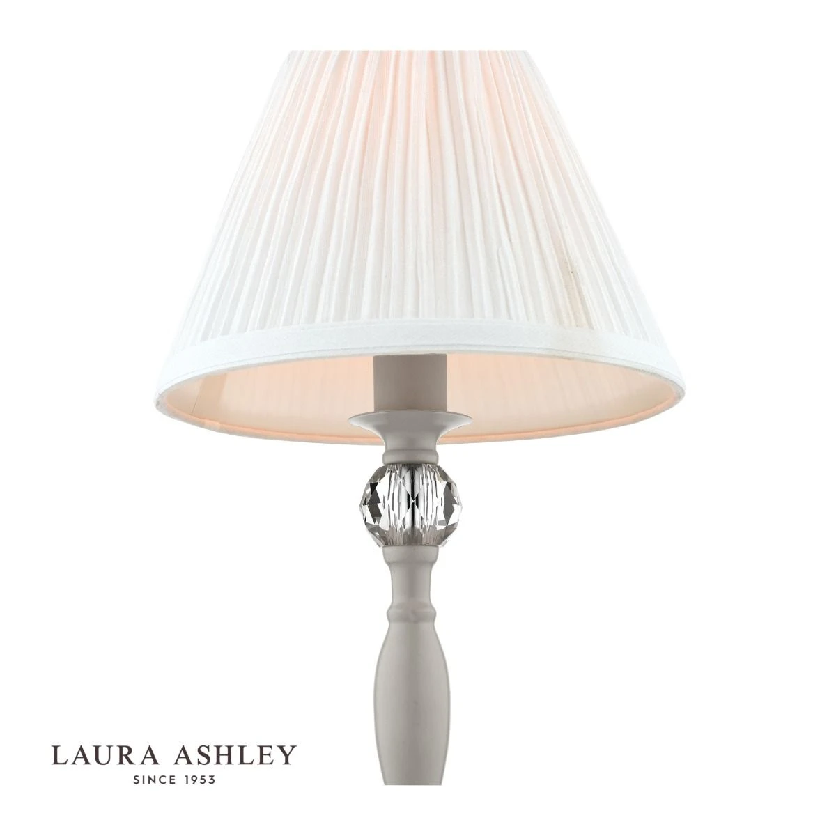 Laura Ashley Ellis Table Lamp Grey With Grey Shade - Image 3