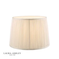 Laura Ashley Hemsley Pleated Silk Empire Drum Shade Cream 25cm/10 Inch