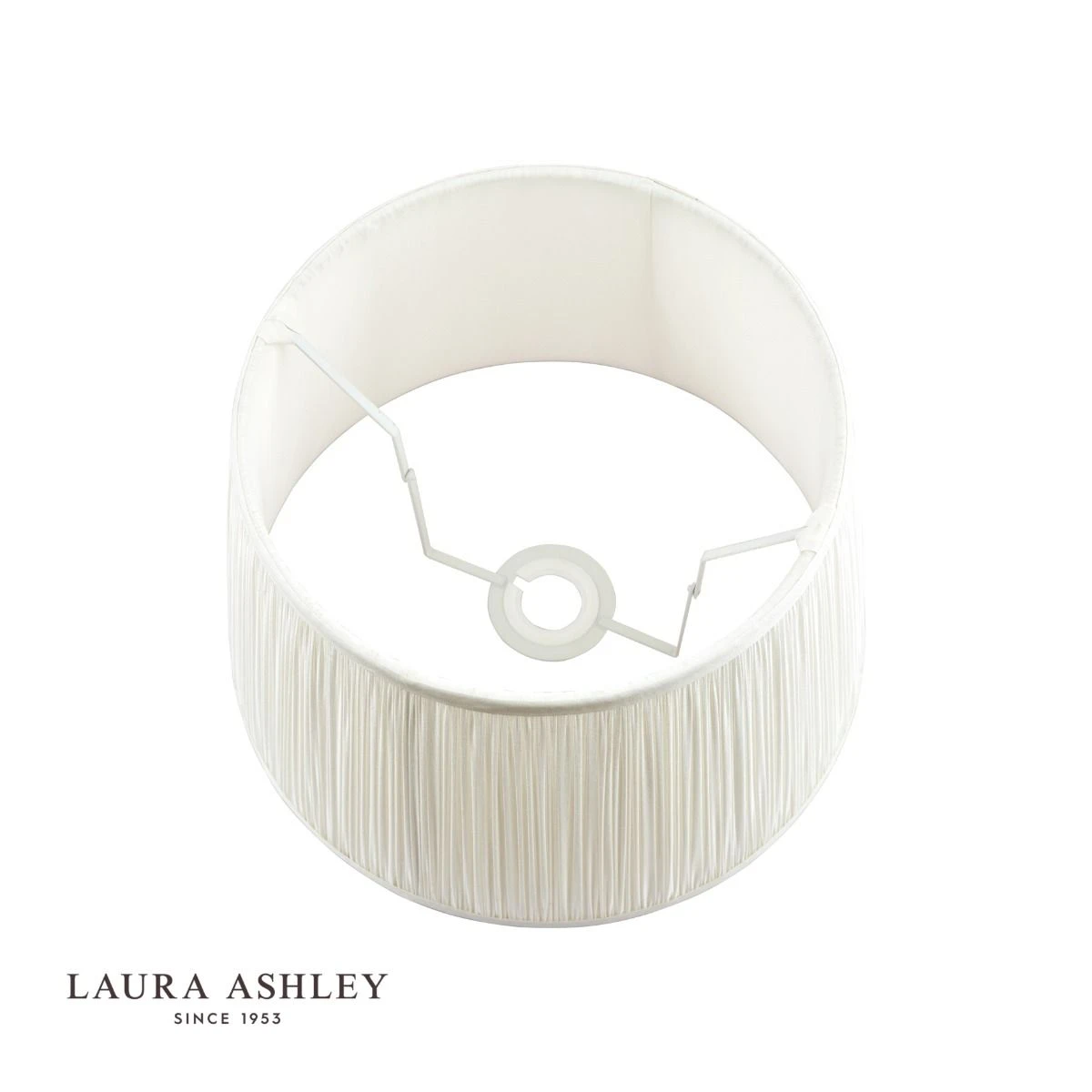 Laura Ashley Hemsley Pleated Silk Empire Drum Shade Cream 25cm/10 Inch - Image 3