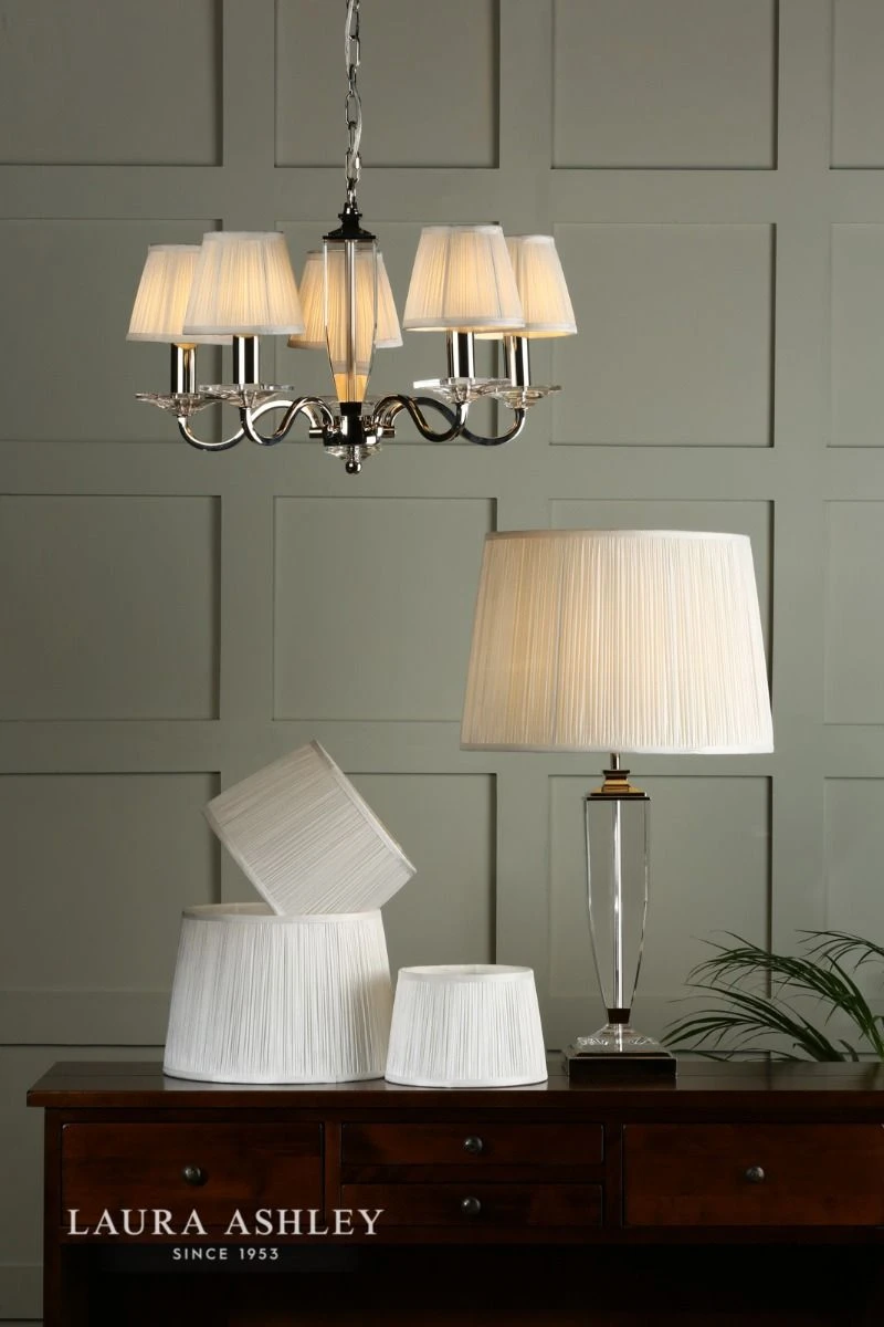 Laura Ashley Hemsley Pleated Silk Empire Drum Shade Cream 25cm/10 Inch - Image 4