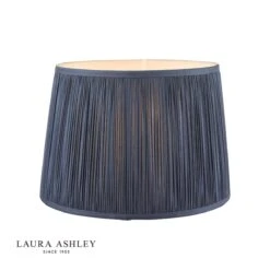 Laura Ashley Hemsley Pleated Silk Empire Drum Shade Midnight Blue 30cm/12 Inch