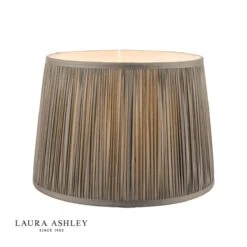 Laura Ashley Hemsley Pleated Silk Empire Drum Shade Grey 30cm/12 Inch
