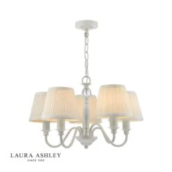 Laura Ashley Ellis 5lt Pendant Grey With Shades