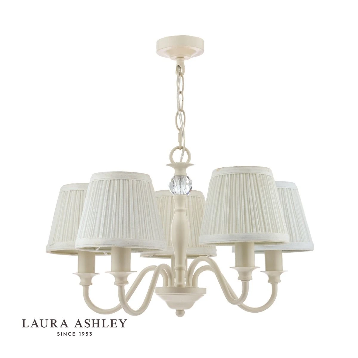 Laura Ashley Ellis 5lt Pendant Ivory With Shades - Image 2