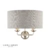 Laura Ashley Sorrento 2 Light Wall Light Polished Nickel With Silver Shade