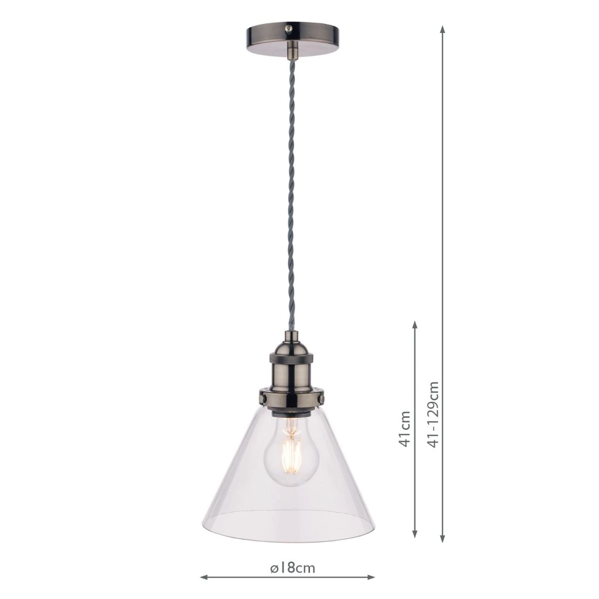 Laura Ashley Isaac Pendant Satin Nickel Glass - Image 4